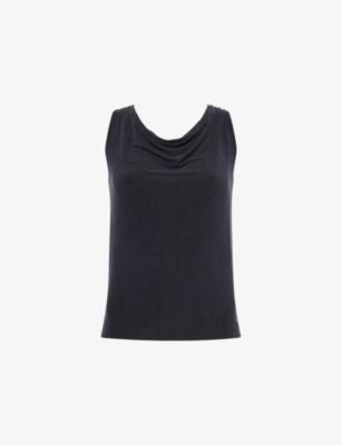 Kylie Cowl-Neck Stretch-Woven Top by PEACHY DEN