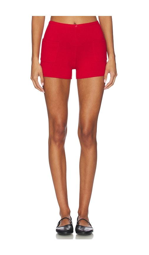 Peachy Den Marie Knit Short in Red by PEACHY DEN