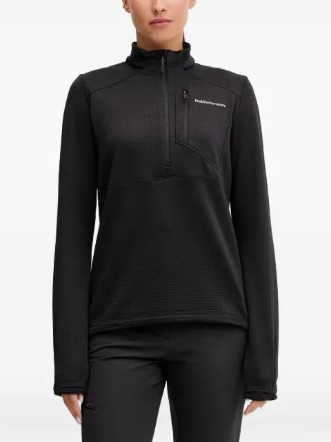half-zip moc-neck sweatshirt by PEAK PERFORMANCE