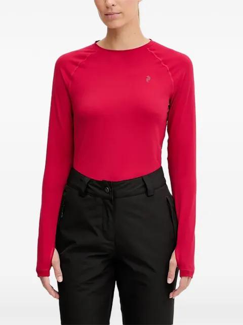 thumbhole crew-neck top by PEAK PERFORMANCE