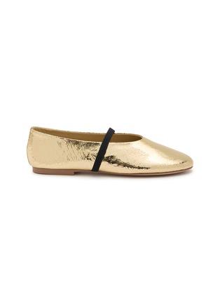 Charlie Cracked Metallic Leather Mary Jane Flats by PEDDER RED