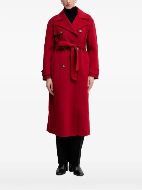 belted double-breasted coat by PEDRO DEL HIERRO