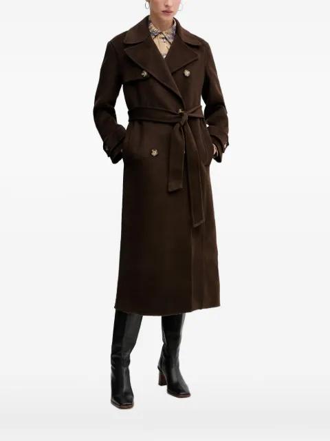 button-up belted coat by PEDRO DEL HIERRO
