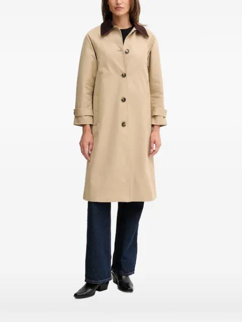 corduroy-collar trench coat by PEDRO DEL HIERRO