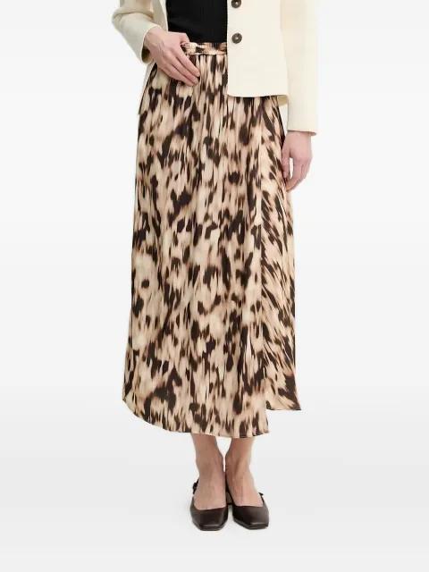 elastic-waist printed skirt by PEDRO DEL HIERRO