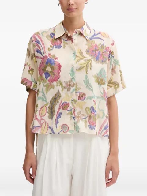 floral-detail short-sleeve shirt by PEDRO DEL HIERRO
