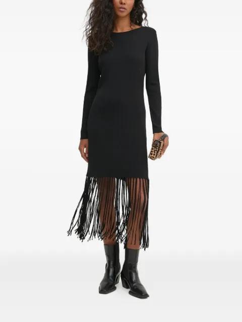 long-sleeve fringed dress by PEDRO DEL HIERRO