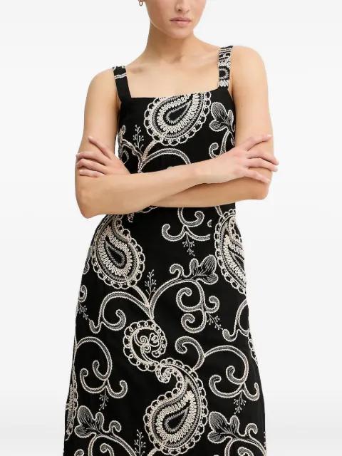 paisley embroidered dress by PEDRO DEL HIERRO