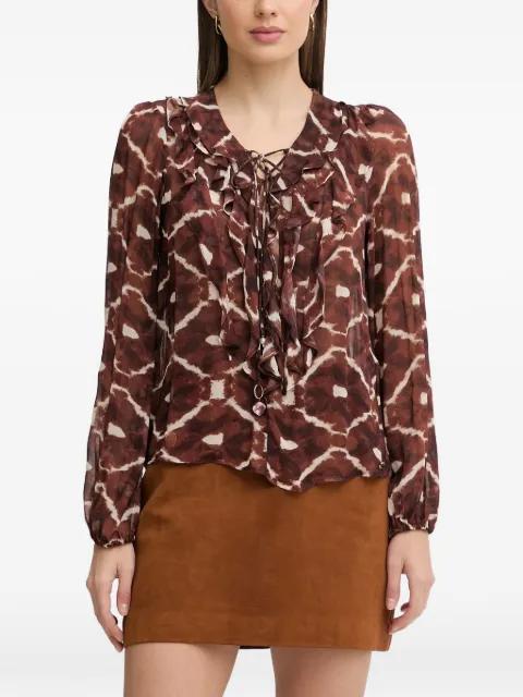 ruffled patterned top by PEDRO DEL HIERRO