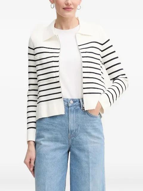 striped zip-up cardigan by PEDRO DEL HIERRO