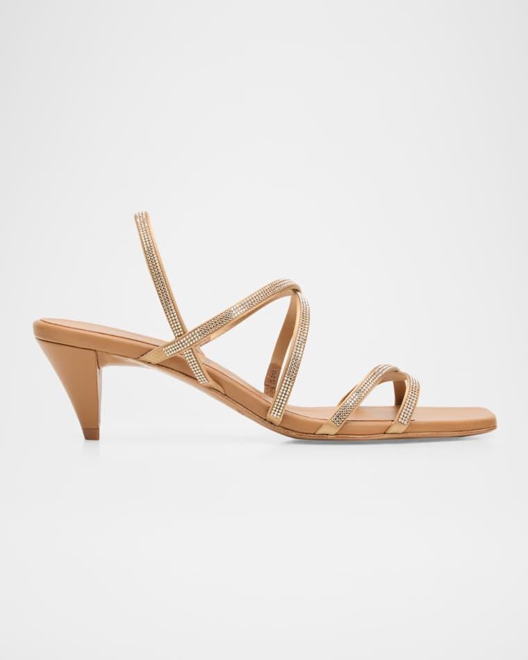 45mm Aday Embellished Satin Slingback Sandals by PEDRO GARCIA
