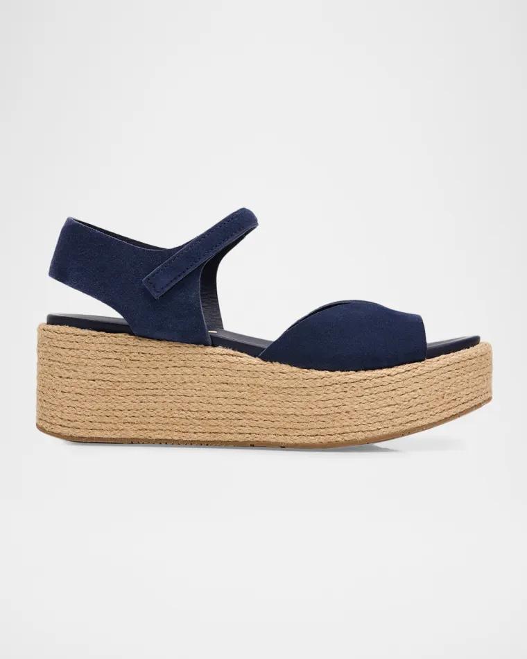 50mm Nirvana Suede Midi Platform Espadrilles by PEDRO GARCIA