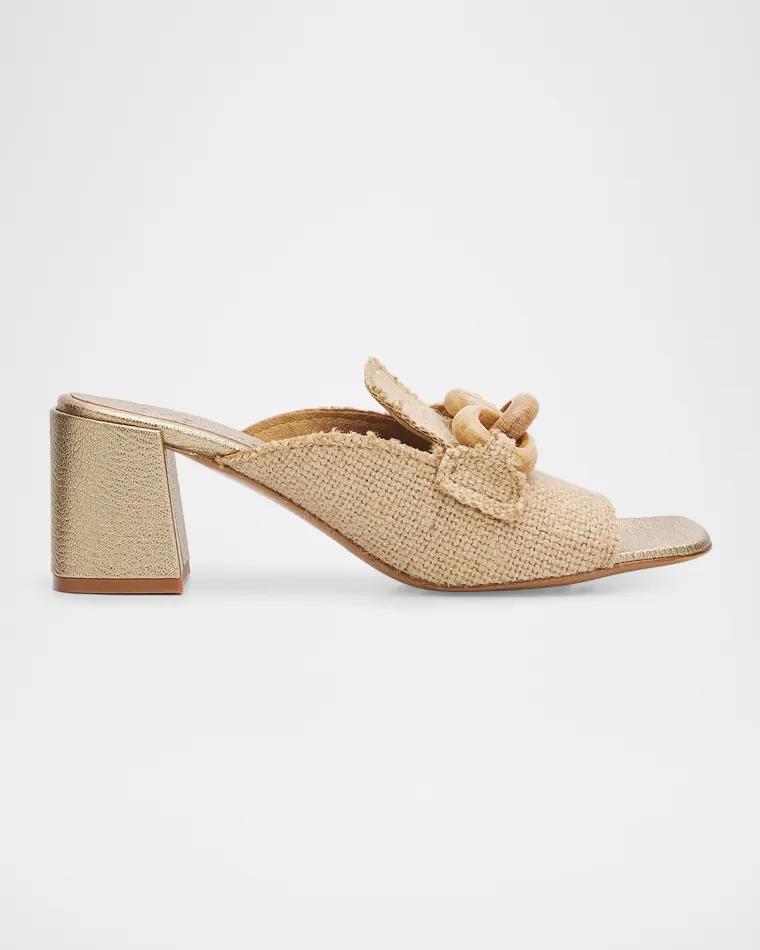 55mm Umita Moore Moc Jute Midi Mules by PEDRO GARCIA