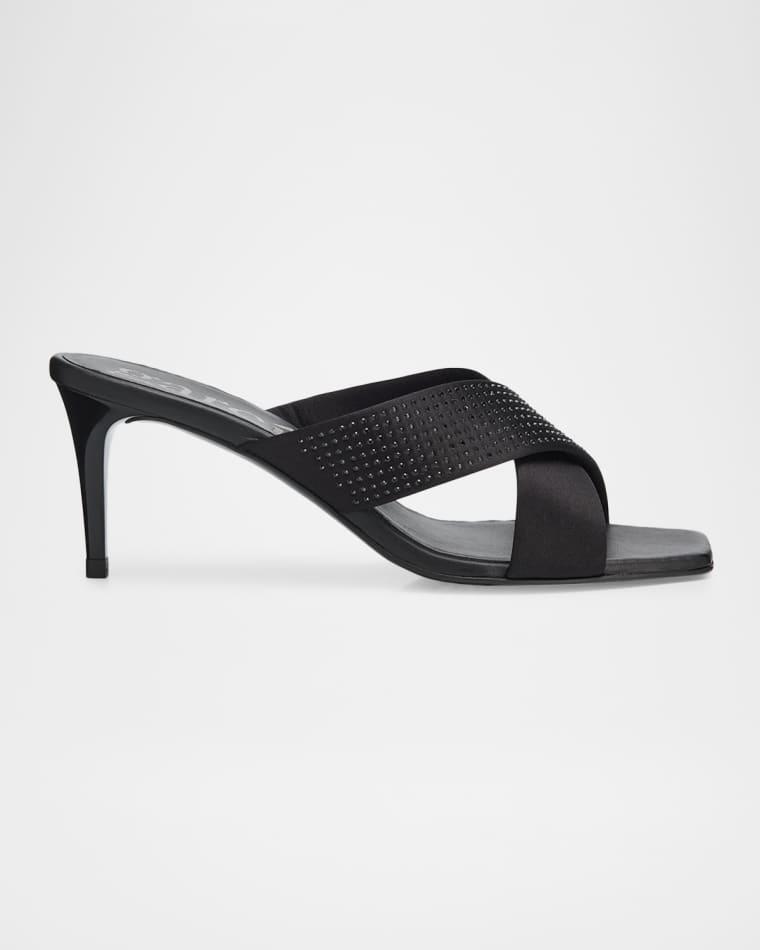 60mm Idona Embellished Satin Crisscross Mules by PEDRO GARCIA