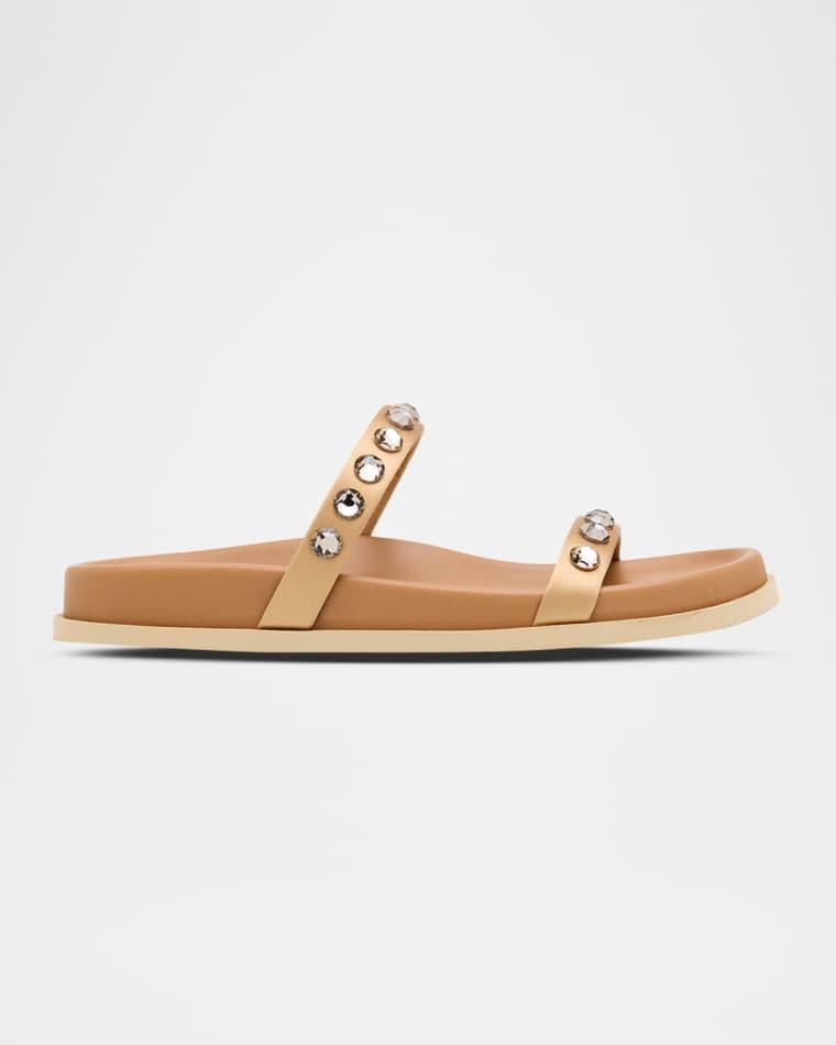 Doyel Embellished Satin Slide Sandals by PEDRO GARCIA