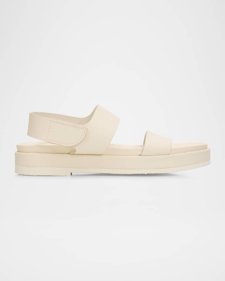Jamili Leather Double-Band Flat Sandals by PEDRO GARCIA