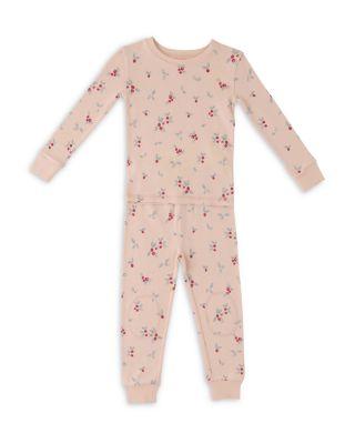 Girls' Ribbed Cotton Printed Pajama Set - Baby by PEHR