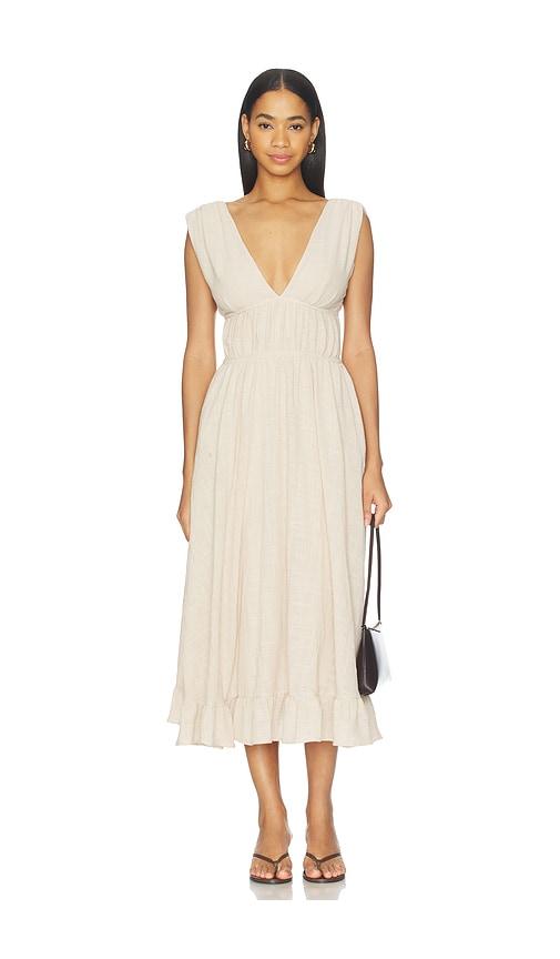PEIXOTO Ava Midi Dress in Beige by PEIXOTO