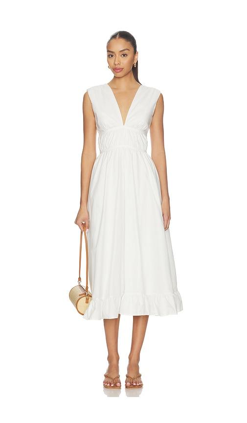 PEIXOTO Ava Midi Dress in White by PEIXOTO