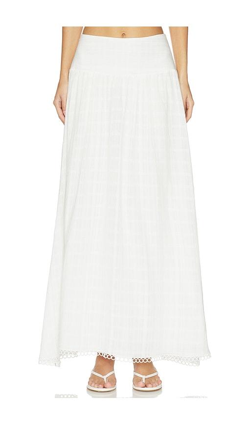 PEIXOTO Camila Maxi Skirt in White by PEIXOTO