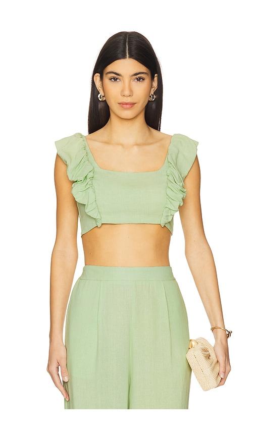 PEIXOTO Jocelyn Crop Top in Green by PEIXOTO