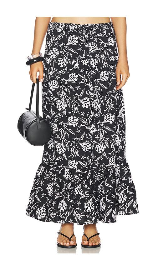 PEIXOTO Riley Maxi Skirt in Black,White by PEIXOTO