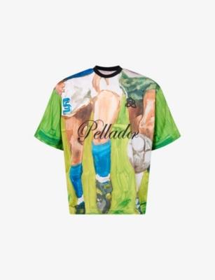 Football Legs Graphic-Print Jersey T-shirt by PELLADOR