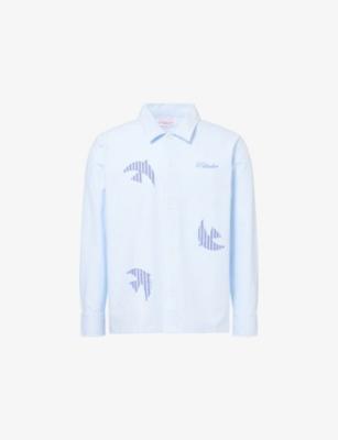Striped Embroidered Cotton Shirt by PELLADOR