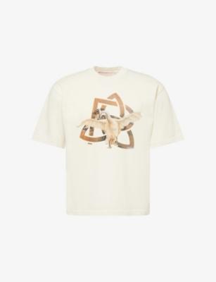 Swan Graphic-Print Cotton T-shirt by PELLADOR