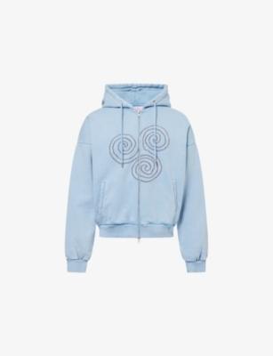 Triskle Embroidered Cotton Hoodie by PELLADOR