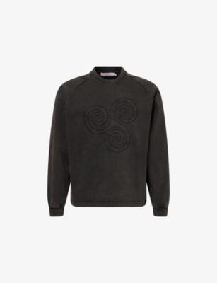 Triskle Embroidered Long-Sleeve Cotton T-shirt by PELLADOR