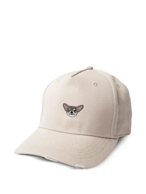 Chihuahua-embroidered baseball cap by PELO FOUNDATION
