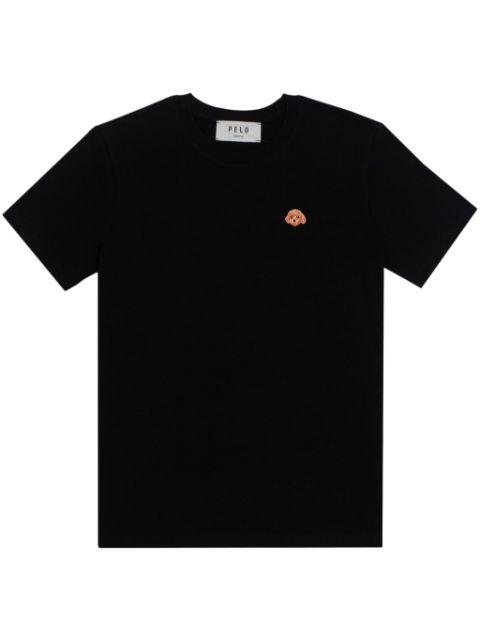 dog-appliqué T-shirt by PELO FOUNDATION