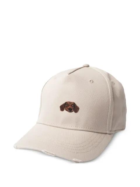 embroidered-dog baseball cap by PELO FOUNDATION