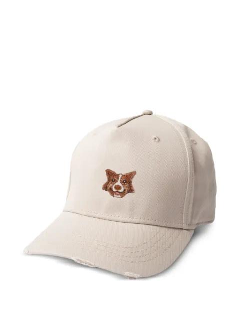 embroidered-dog baseball cap by PELO FOUNDATION