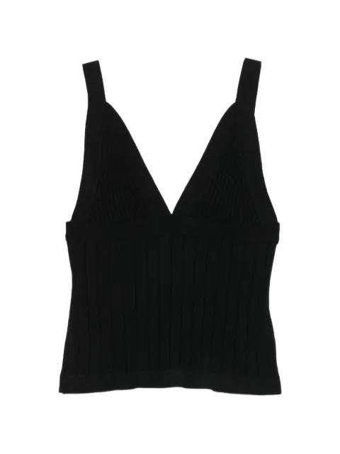 Jean ribbed-knit V-neck tank top by PENCE