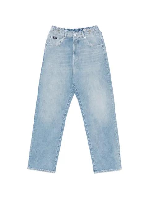 elasticated-waistband faded-wash jeans by PENCE