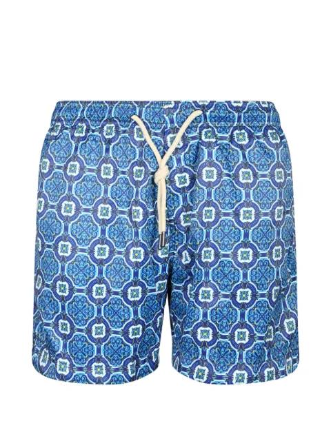 tile-print drawstring swim shorts by PENFIELD