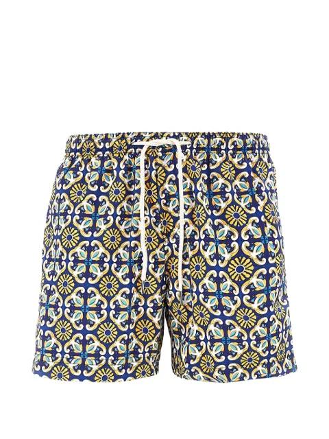 Amalfi tile-print swim shorts by PENINSULA SWIMWEAR