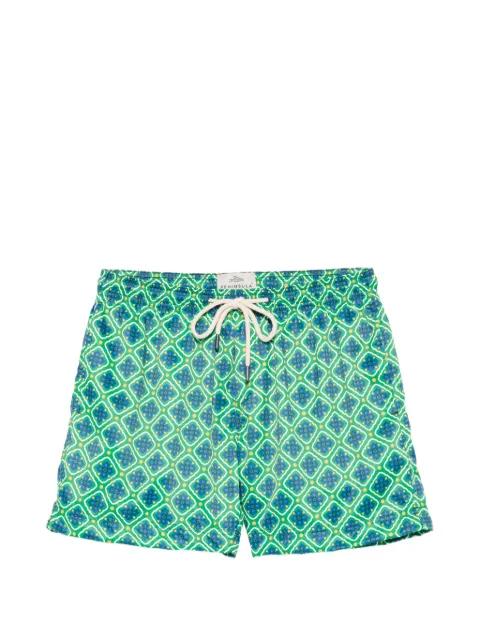 Pantelleria geometric-print swim shorts by PENINSULA SWIMWEAR