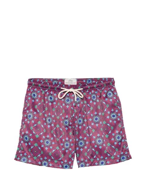 Rapallo patterned drawstring swim shorts by PENINSULA SWIMWEAR