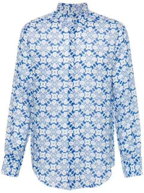 floral-print linen shirt by PENINSULA SWIMWEAR