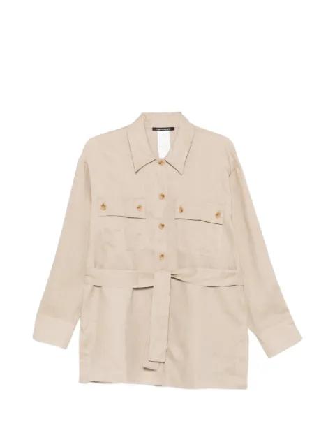 belted button-up shirt by PENNYBLACK