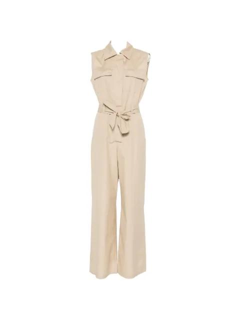 belted sleeveless jumpsuit by PENNYBLACK