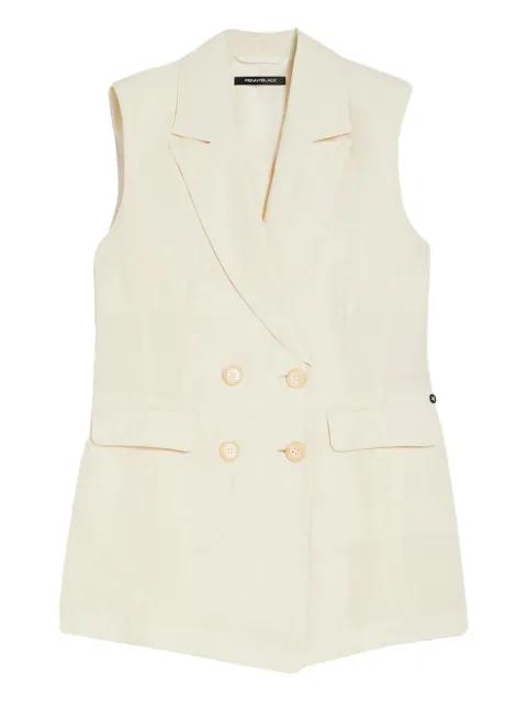 double-breasted sleeveless vest by PENNYBLACK