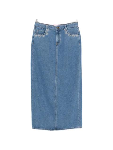 embroidered-detail maxi skirt by PENNYBLACK