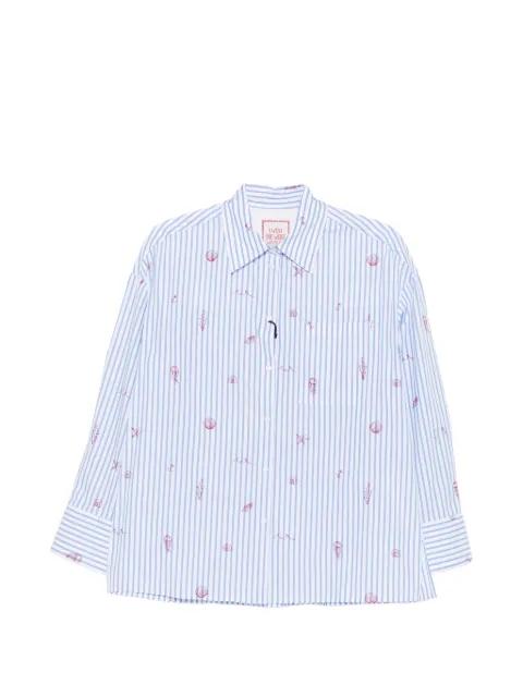 embroidered striped shirt by PENNYBLACK