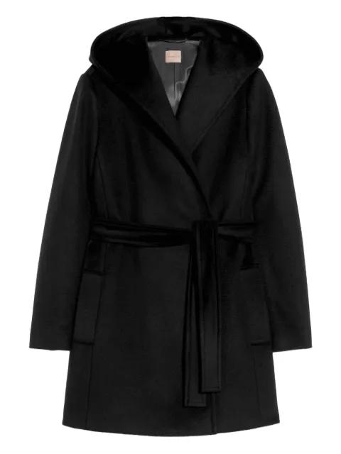 hoodied belted coat by PENNYBLACK