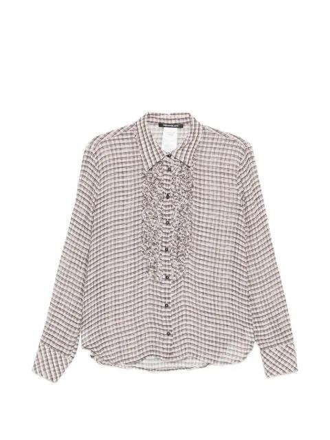 ruffled check shirt by PENNYBLACK