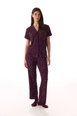 Leopard Ribbed Short-Sleeve Shirt Trousers Pyjama Set by PENTI Leopard Ribbed Short-Sleeve Shirt Trousers Pyjama Set by PENTI